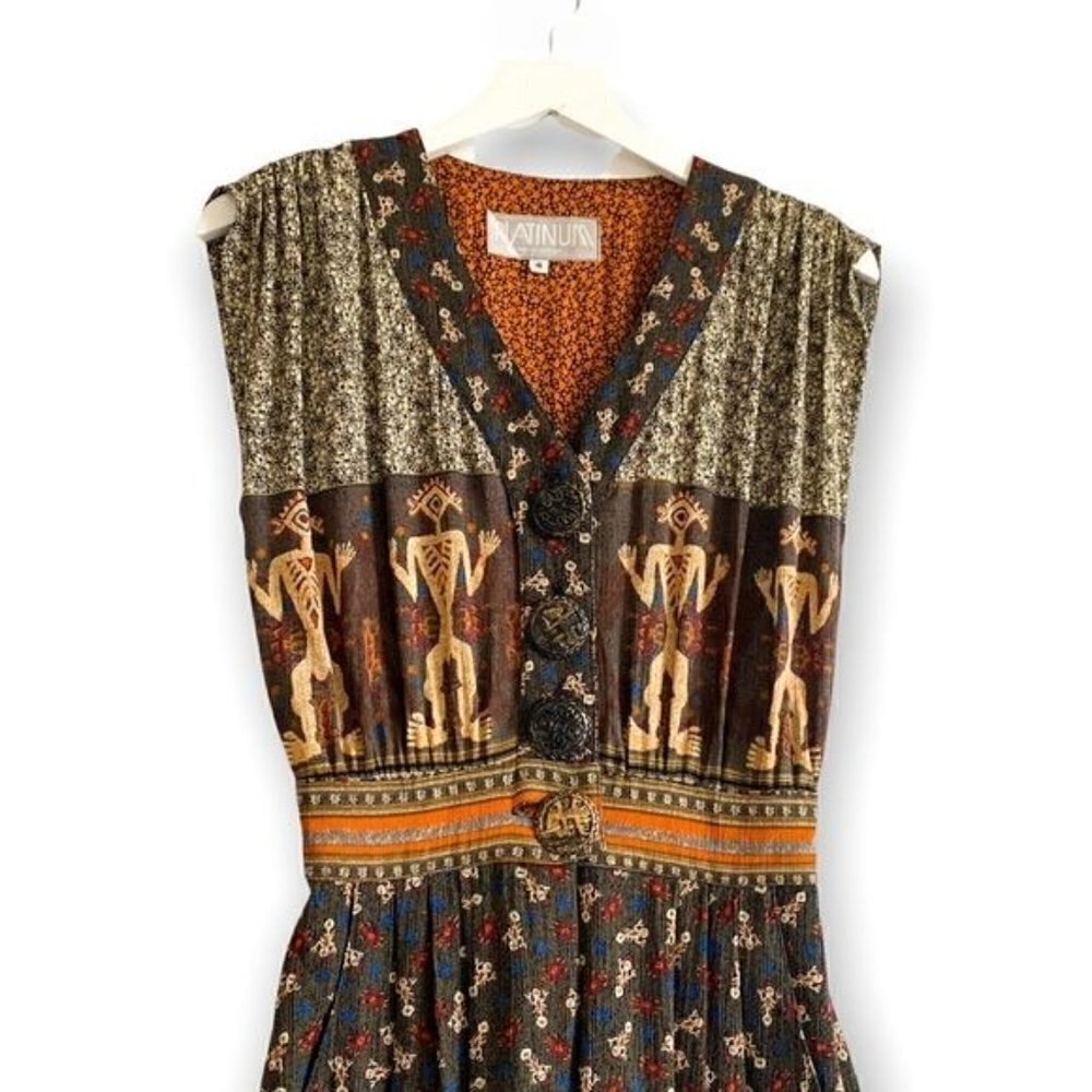 Vintage Platinum by Dorothy Schoelen Printed Jumpsuit, size 4 - Picture 2 of 14